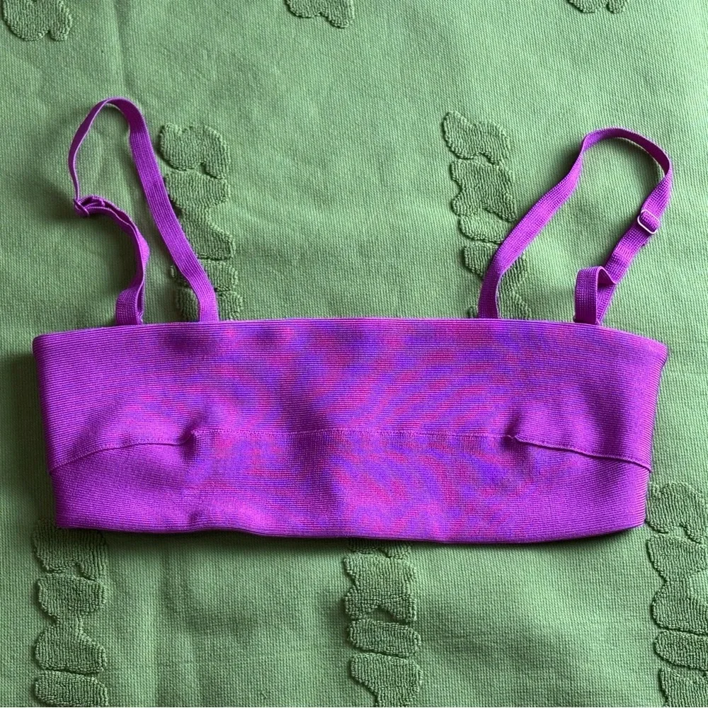 ✨ SKIMS Knit Swim Bandeau Bikini Top | Lollipop | Size XS | NWOT
